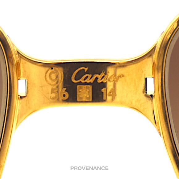 🔴 Cartier Panthere MM Sunglasses - Gold Brown 56 - Picture 9 of 13